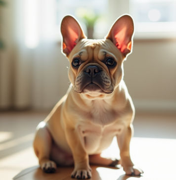 Adopter un bouledogue français, un engagement qui se prépare Bouledogue français seul sur le sol lumineux du salon