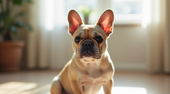 Adopter un bouledogue français, un engagement qui se prépare Bouledogue français seul sur le sol lumineux du salon