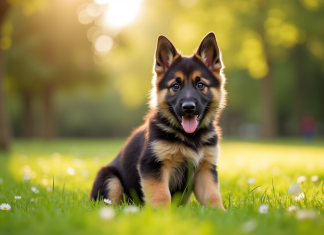 Tout ce que vous devez savoir sur le chiot de berger allemand Chiot berger allemand dans un parc ensoleille