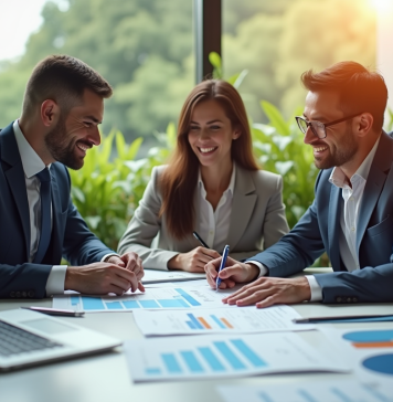 Plan d’investissement rentable : comment bien le structurer ? Conseiller financier présentant un plan d'investissement aux couple