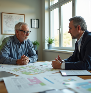 Dérogations de zonage : trouverez-vous facilement une autorisation locale ? Propriétaire inquiet discutant permis zoning avec un officiel