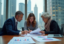 Performance au travail : comment mesurer efficacement ? Equipe diverse en réunion d'affaires avec graphiques