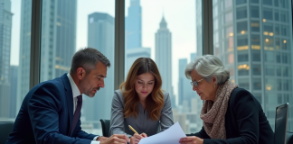 Performance au travail : comment mesurer efficacement ? Equipe diverse en réunion d'affaires avec graphiques