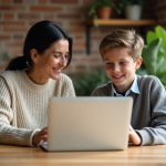 Membres de votre famille : pourquoi ne pas travailler ensemble ? Femme et adolescent travaillant ensemble à la cuisine