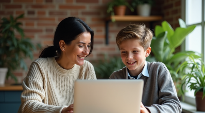 Membres de votre famille : pourquoi ne pas travailler ensemble ? Femme et adolescent travaillant ensemble à la cuisine