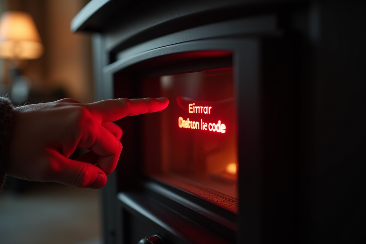 Main pointant un code erreur rouge sur l