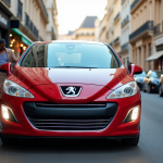 Peugeot 308 2015 sur une rue parisienne en journée